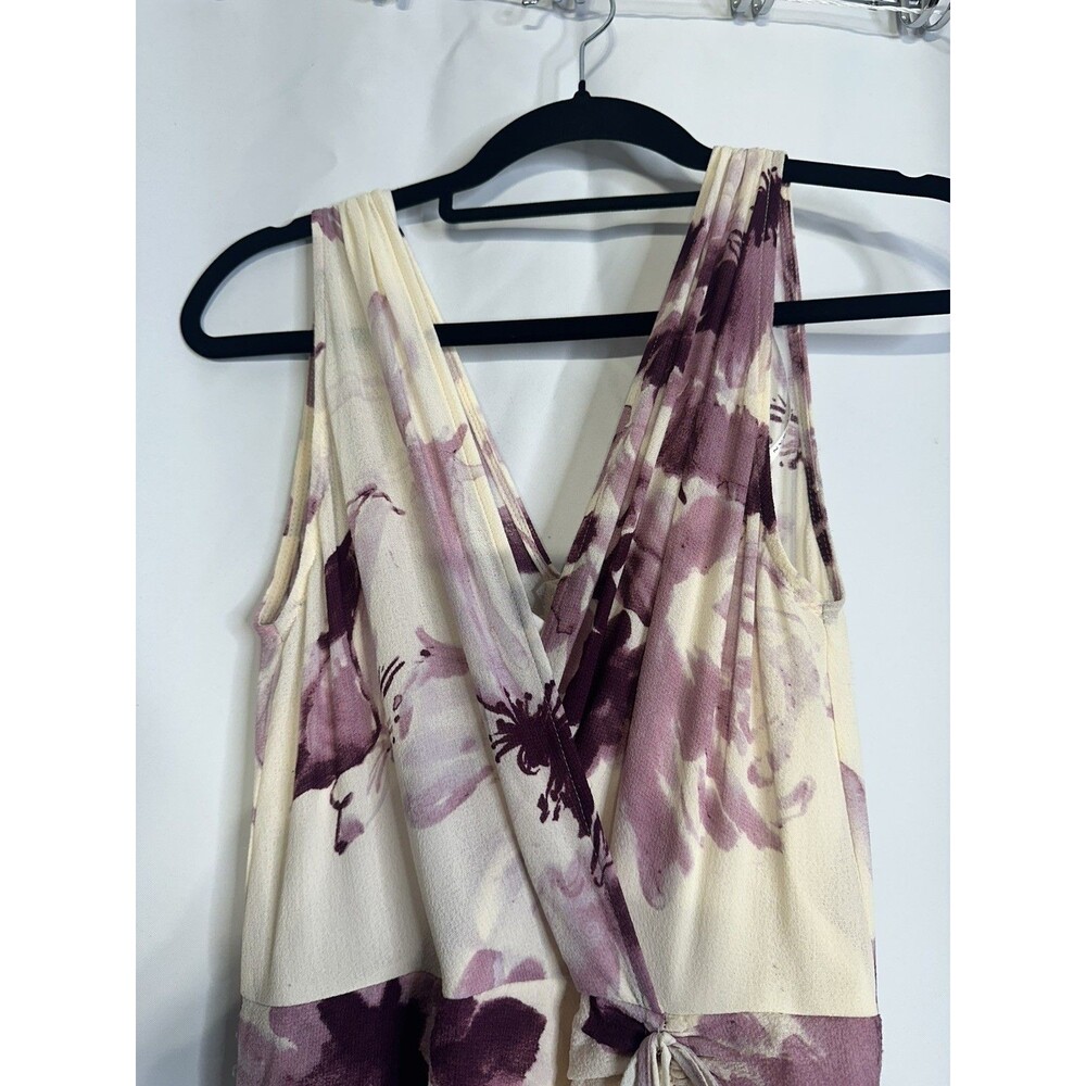 Donna Karan New York Chiffon Floral Faux-Wrap Midi Dress size 6 - Picture 4 of 10